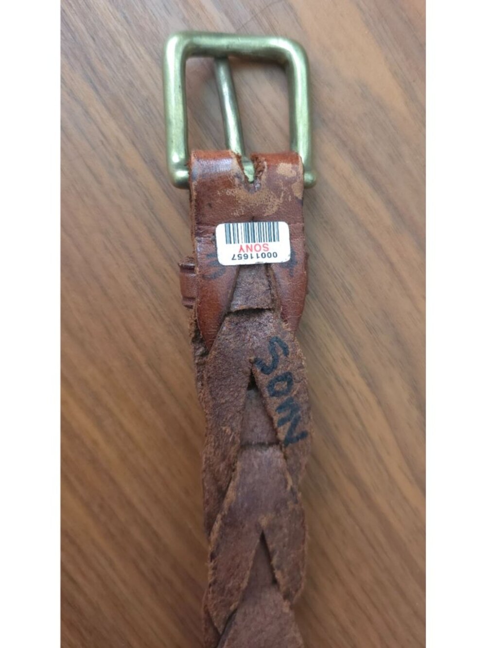 Vintage Sony Studios Wardrobe x Polo Ralph Lauren Braided Brown Leather Belt 36 - Picture 4 of 9